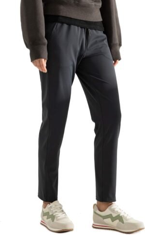 AJISAI Petite/Regular Women’s 7/8 Joggers Travel Pants with Pockets Lounge Casual Stretch Workout Pants