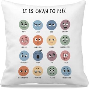 Nogrit Counseling Office Must Haves Pillow Cover, Calming Corner, Mental Health Pillowcase Decor for Home Kids,Mental Health Counselor Gifts, Calming Corner Pillow Covers 24×24 White