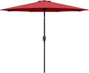 Simple Deluxe 9′ Patio Umbrella Outdoor Table Market Yard Umbrella with Push Button Tilt/Crank