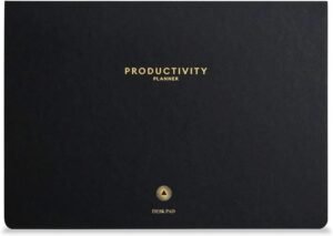 Intelligent Change – Daily Desk Pad, 3-Month Productivity Planner, Tear-Out Deskpad for to-Do List, Productivity Tools for Time Management and Mindfulness, A4 Size, Black