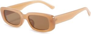 BUTABY Rectangle Sunglasses for Women Retro Driving Glasses 90’s Vintage Fashion Narrow Square Frame UV400 Protection
