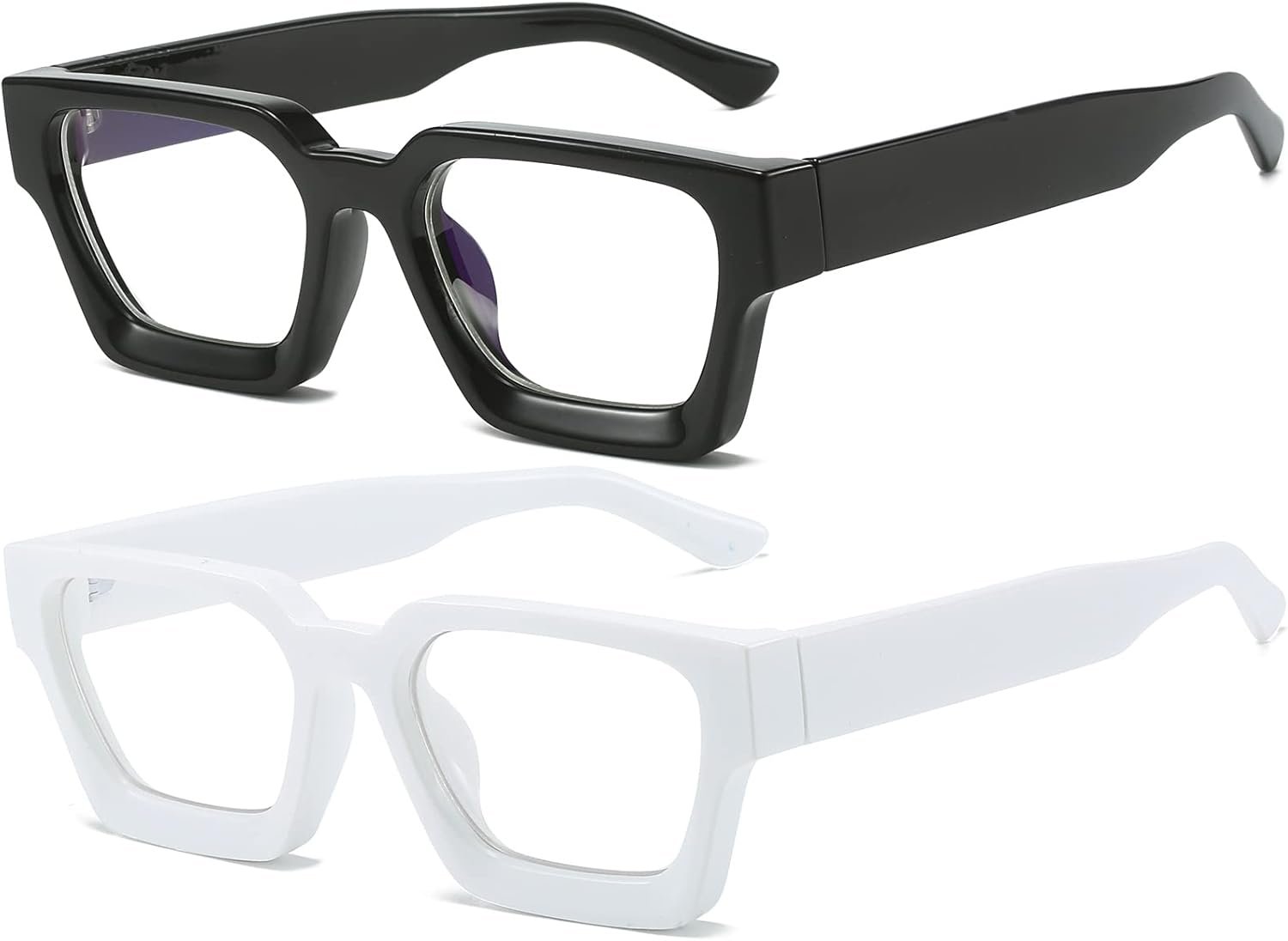 AIEYEZO Square Thick Frame Glasses for Women Men Fashion Blue Light Glasses Trendy Chic Computer Eyeglasses