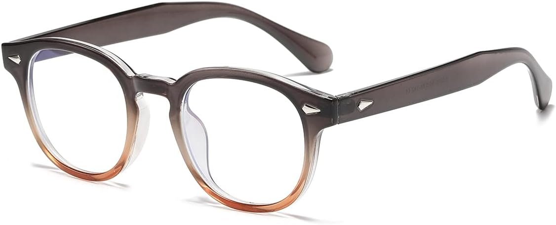 NIDOVIX Retro Round Blue Light Blocking Glasses for Men Women, Vintage Frame Non-prescription Computer Reading Eyeglasses