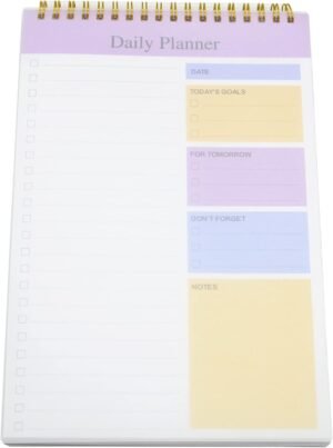 Undated to Do List Notepad Notebook Daily Planner 80 Sheets 6.5” x 9.8” Checklist Productivity Organizer for Work Academic Planner, Things to Do List Planner (Purple)