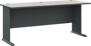Bush Business Furniture Series A 72W Desk in Slate and White Spectrum