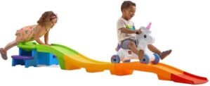 Step2 Unicorn Up & Down Roller Coaster Kids Ride On Toy, Push Car, Indoor/Outdoor Playset, Made of Durable Plastic, Max Weight 50 lbs., For Toddlers 2-5 Years Old, Multicolor