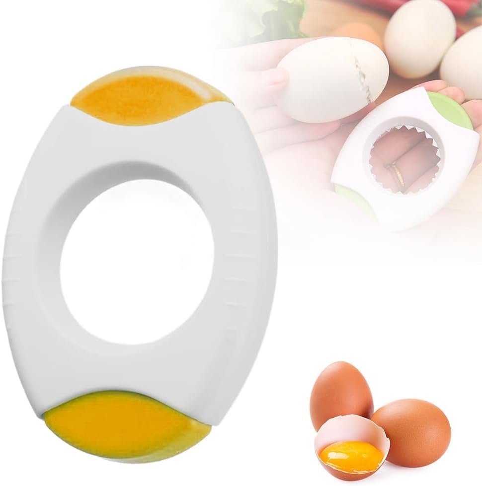 Egg Shell Opener for Hard Boiled Eggs, 2025 Upgraded Egg Peeler Tool Topper Cutter Tool, Handheld Quick Raw Eggs Cracker Separator Tools, Kitchen Gadgets for Baking and Cooking (1, Yellow)