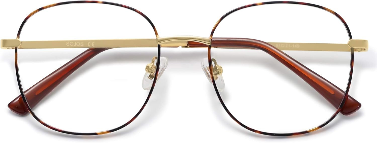 SOJOS Classic Square Blue Light Blocking Glasses for Women Men Stylish Computer Glasses SJ1137