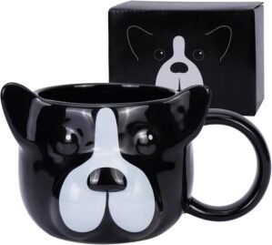 Dog Mug 14 oz Cute Ceramic Coffee Mug 3D Porcelain Tea Cup for Women Men Kids – Kawaii Dog Lover Gift for Christmas Housewarming Holiday Birthday