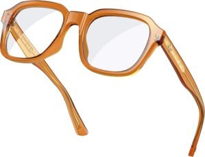 VISOONE Oversized Square Blue Light Blocking Glasses Fashion Computer Eyewear for Women and Men BENNETT