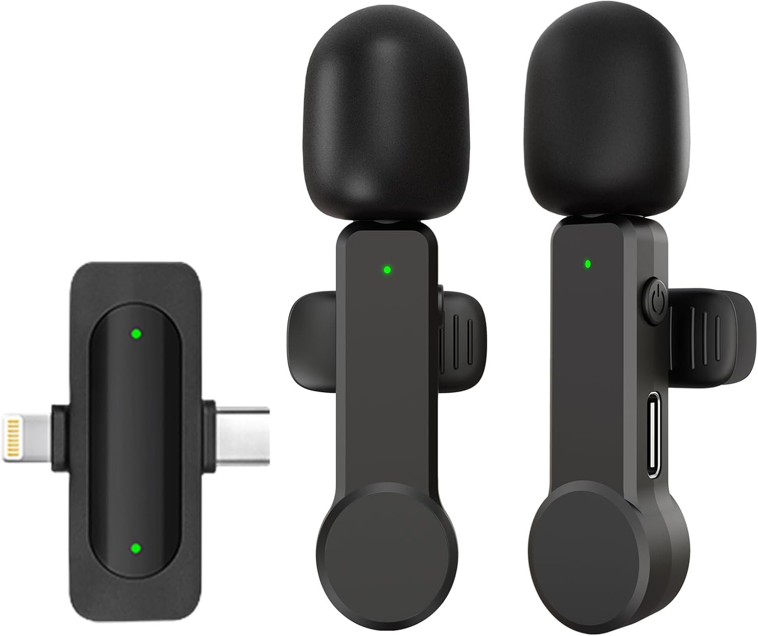 Wireless Lavalier Microphone for iPhone Android iPad – Noise Cancelling Phone Microphone USB C, Cordless Lav Lapel Mic for Video Recording Vlogging TikTok