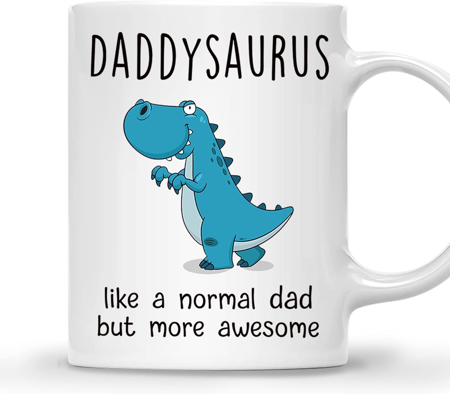 Gossby DADDYSAURUS Coffee Mug – Funny Gift for Dad from Daughter, Son – 11oz T-rex Dad Mug – Fathers Day, Christmas, Birthday Gift