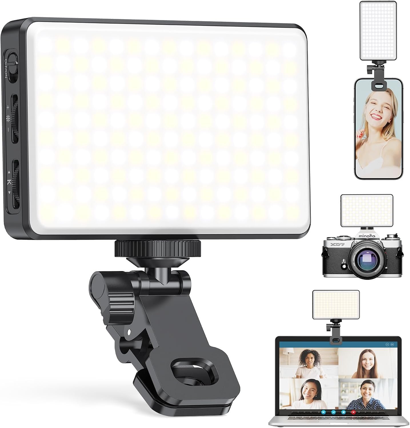 150 LED Phone Light, Selfie Light for iPhone/Phone/iPad/Camera, 5500Mah Rechargeable Portable Lights, 3 Lighting Adjustment Modes, Selfie Lights for Photography/TikTok/Vlog/Video