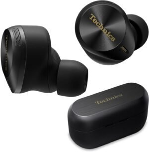 Technics Premium Hi-Fi True Wireless Bluetooth Earbuds with Advanced Noise Cancelling, 3 Device Multipoint Connectivity, Wireless Charging, Hi-Res Audio + Enhanced Calling – EAH-AZ80-K (Black)