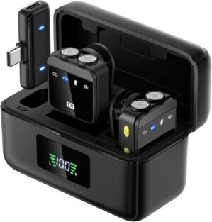 WNH Wireless Lavalier Microphone for iPhone/Android (USB-C Port), 48khz Recording, Noise Reduction, 70Hrs Battery, Magnetic Clip iPhone Microphone for Video Recording Podcast Vlogging Streaming