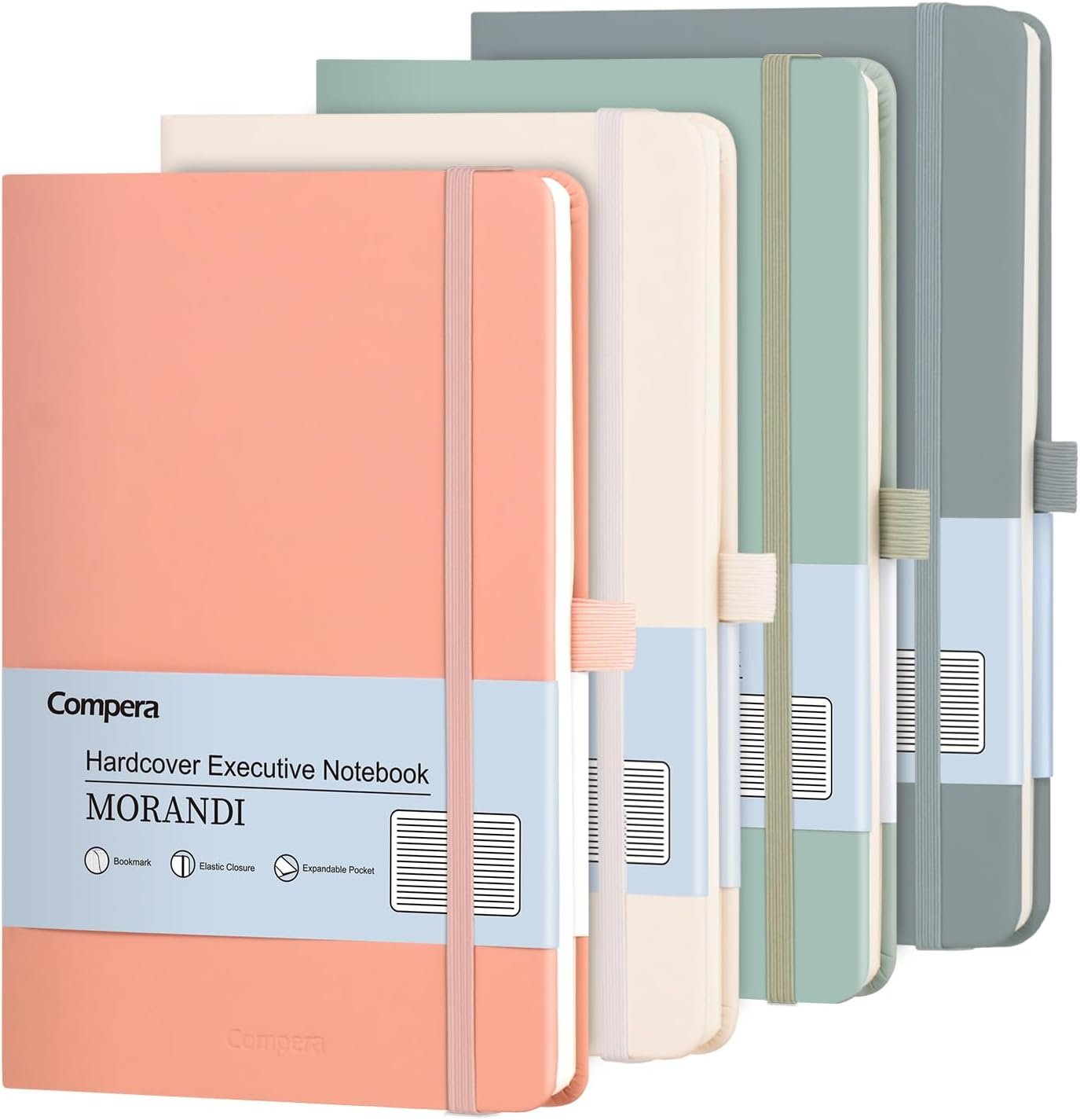 Comix 4 Pack Lined Journal Notebooks for Women, 176 Pages, 5.5 x 8.3″, Hardcover, Morandi, 100gsm Paper, A5 Journaling Notebooks, Perfect for Work School Home