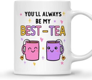 Gossby Friend Coffee Mug – BEST-TEA – Best Friend Gift for Women – Christmas Friendship Birthday Gift – Besties BFF – 11oz White Ceramic Cup