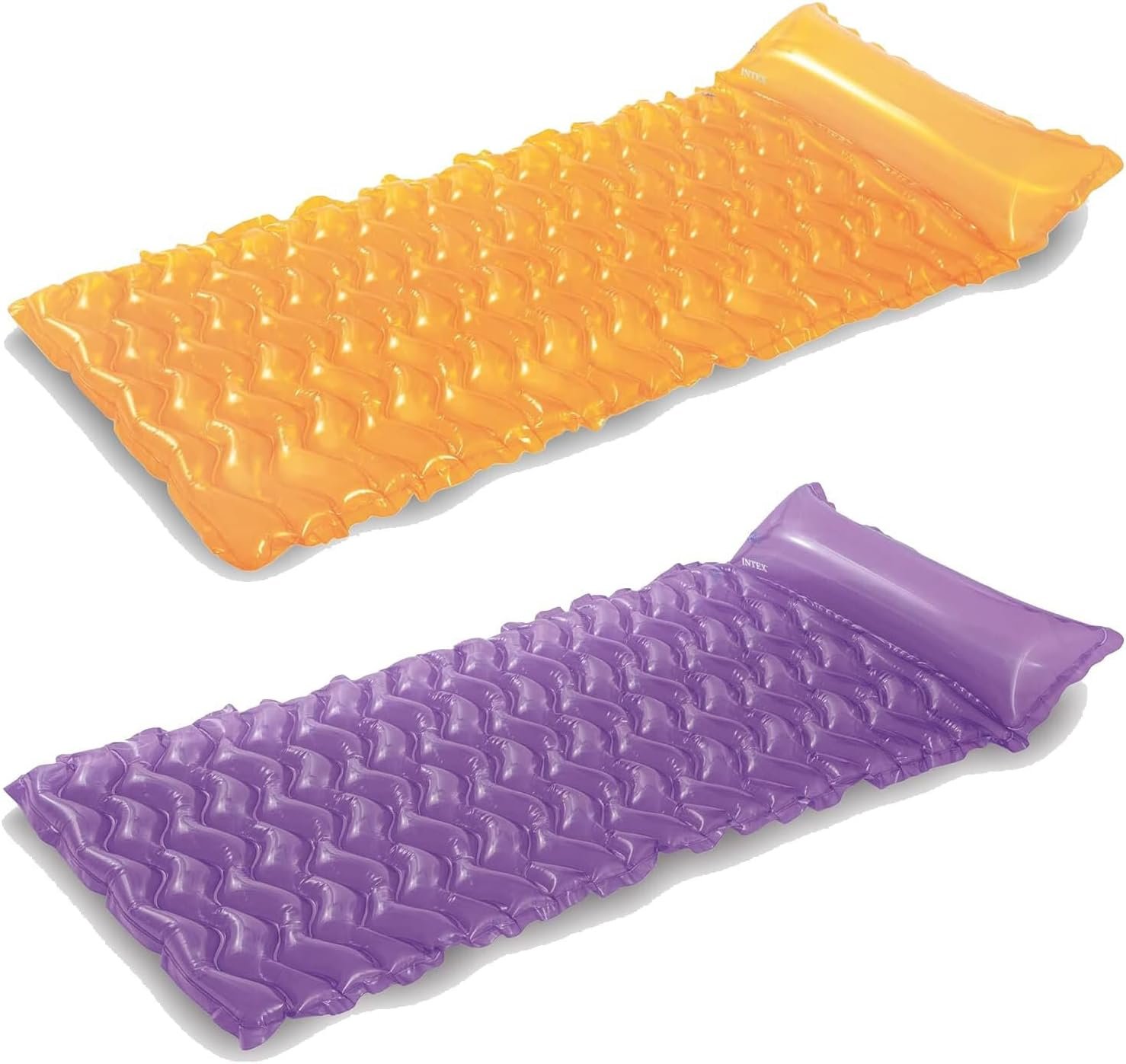 Intex – Tote-N-Float Wave Inflatable Air Mat, (90 inches X 34 inches), (Colors May Vary), (2 Pack)