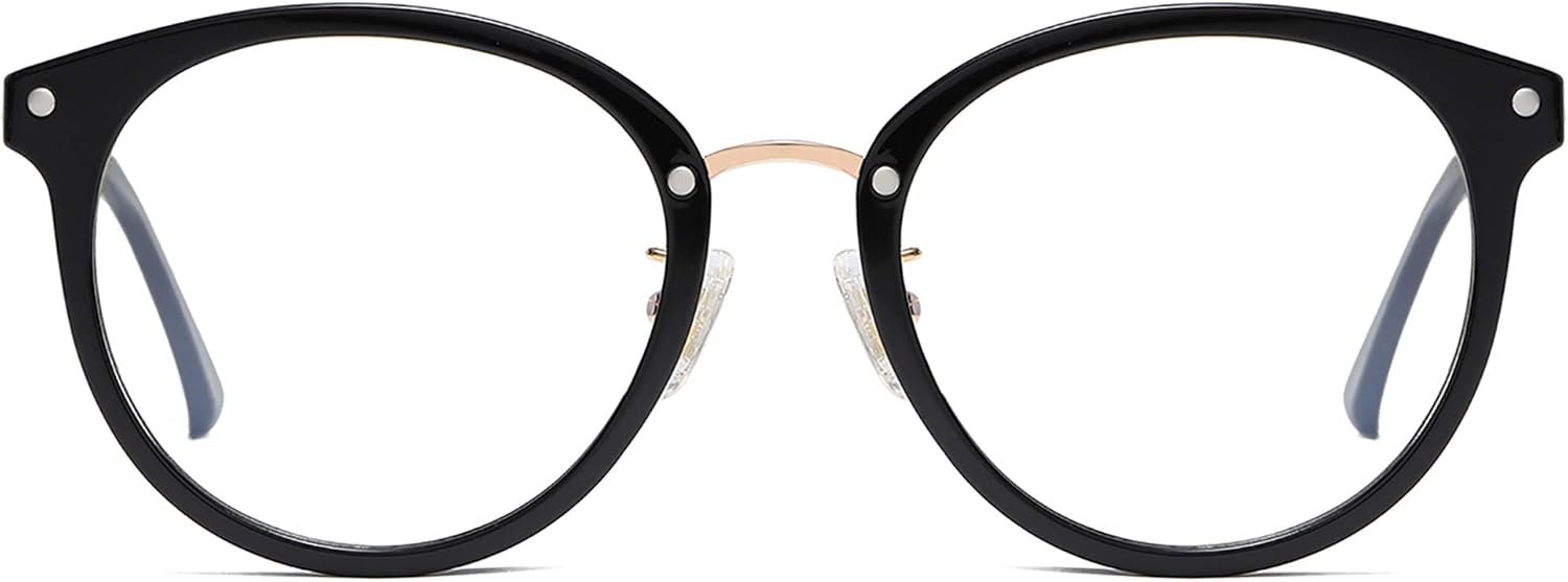 SOJOS Retro Round TR90 Blue Light Reading Glasses Womens Mens Readers Computer Glasses Eyewear Frame SJ9001