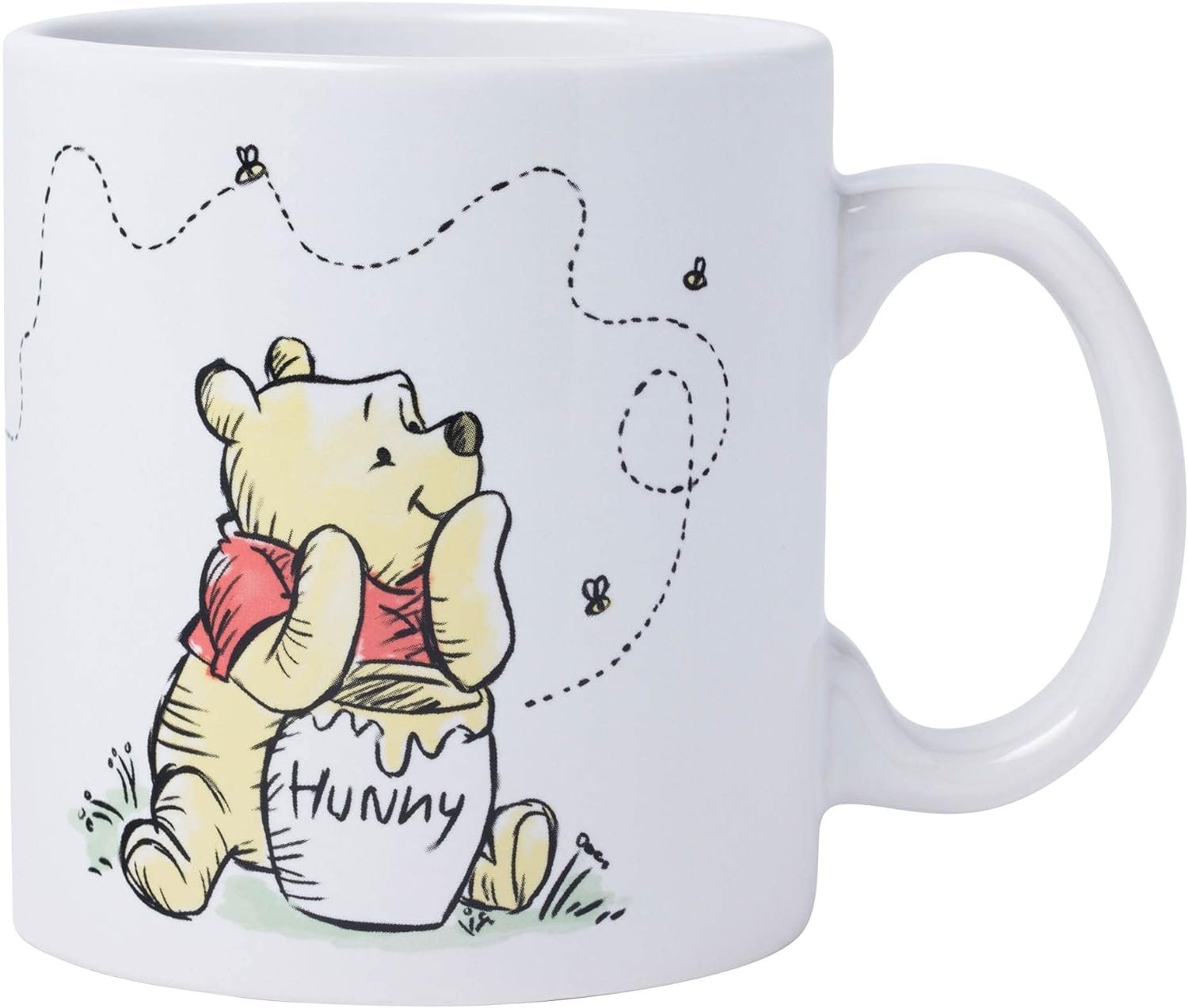 Silver Buffalo Disney Winnie the Pooh But First Hunny Piglet Ceramic Coffee Mug, 20 Ounces
