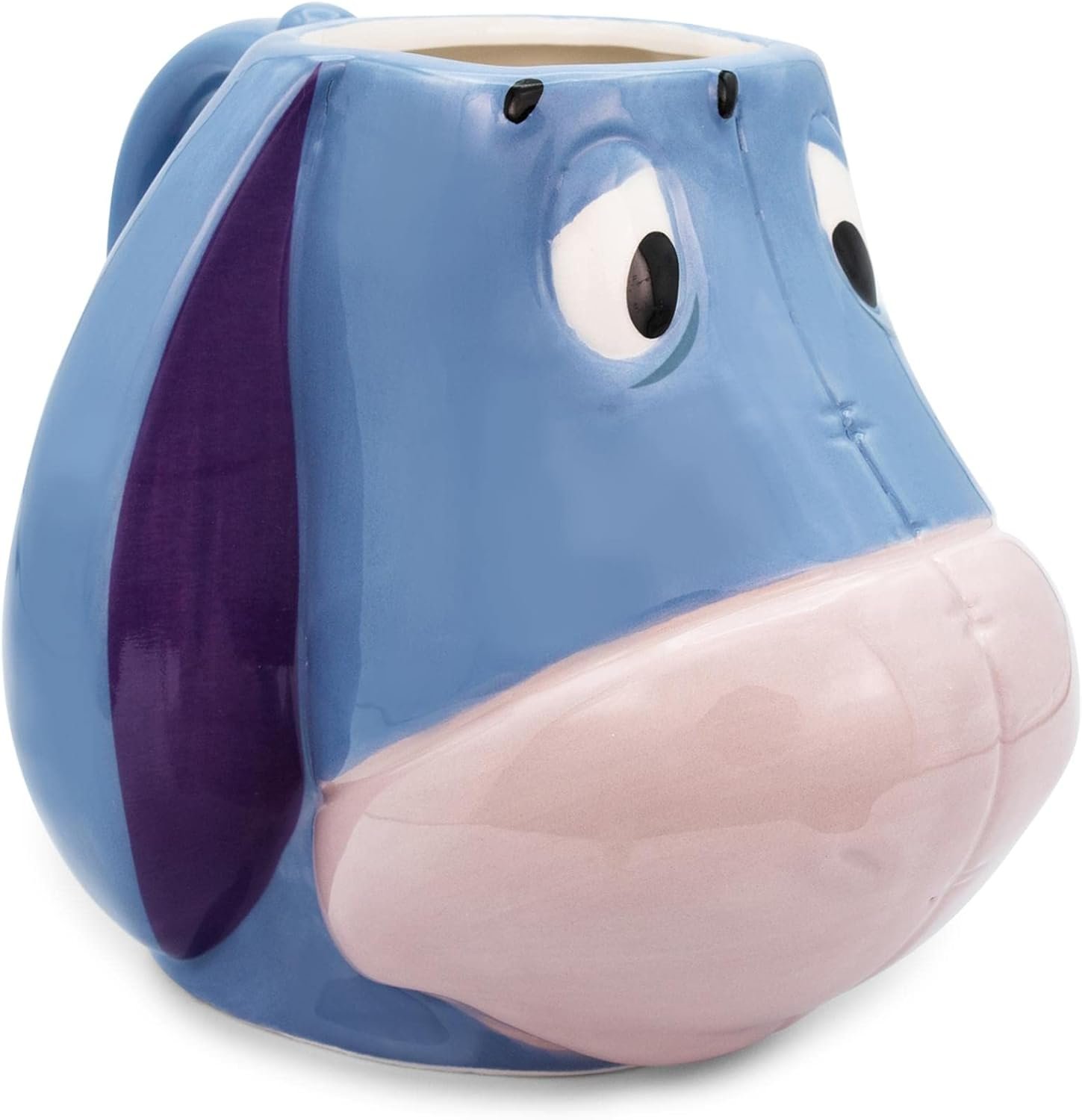 Silver Buffalo Disney Winnie the Pooh Eeyore Face Ceramic 3D Sculpted Mug, 20 Ounces