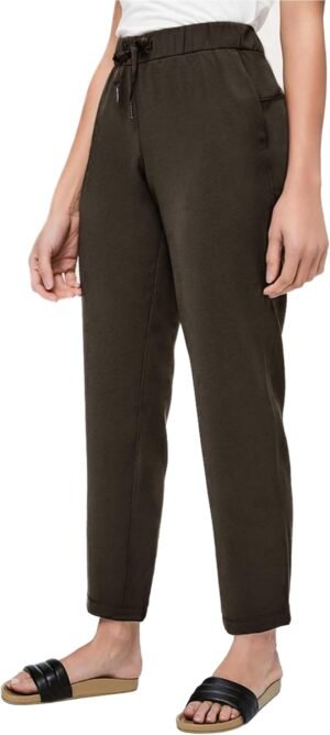 AJISAI Petite/Regular Women’s 7/8 Joggers Travel Pants with Pockets Lounge Casual Stretch Workout Pants