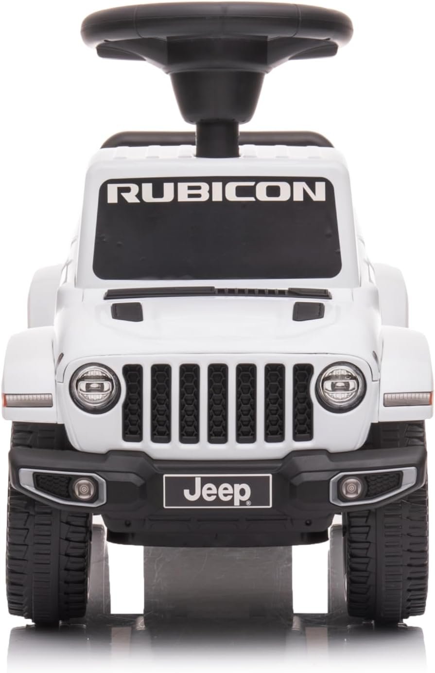 Best Ride On Cars Jeep Gladiator Ride-On Push Car Combo, Foot-to-Floor Design, Realistic and Stylish Kids Car, Honking Horn, Under-Seat Toy Storage, for Ages 18 Months – 3 Years, White
