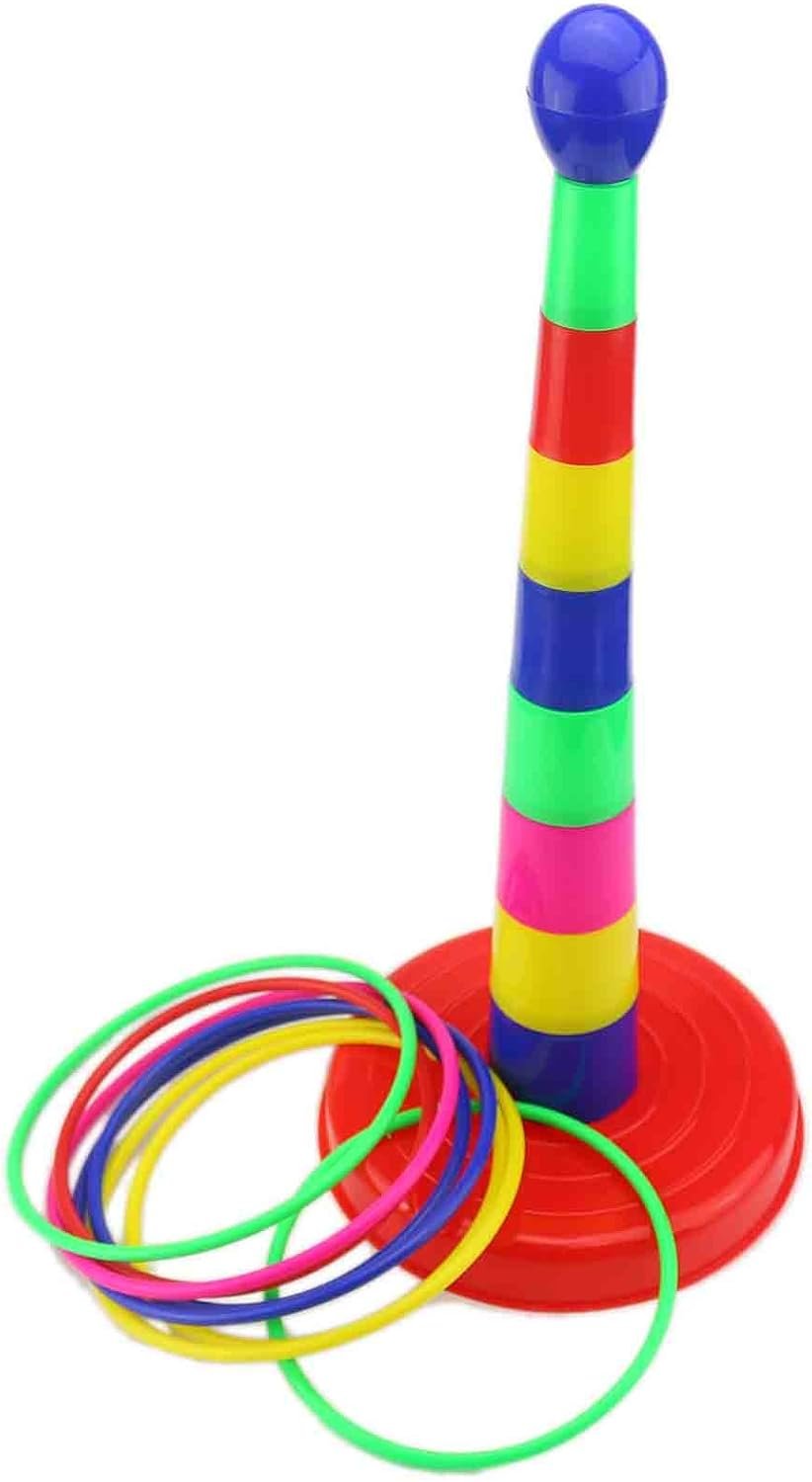 Ogrmar 18″ Colorful Plastic Sport Ring Toss Game Set for Kids