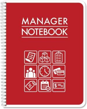 BookFactory Manager Notebook Manager’s Log Book Planner Management Logbook – Wire-O, 100 Pages, 8.5” X 11” (LOG-100-7CW-PP(ManagerNotebook)-BX)