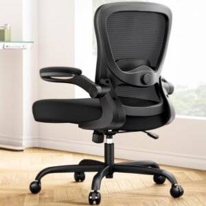 Marsail Ergonomic Office Chair: Ergonomic Desk Chair with Adjustable 3D Lumbar Support, Desk Chair Comfy with Flip-up Armrests, 90-120° Tilt Lock and Thick Cushion, Home Office Desk Chair 300 LBS