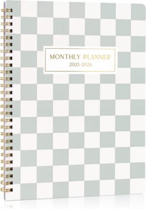 Beautiful Checkered 2025-2026 Monthly Planner and Calendar Book – To Do List Notebook That Easily Organizes Your Tasks to Boost Productivity – Runs From January 2025 Until December 2026