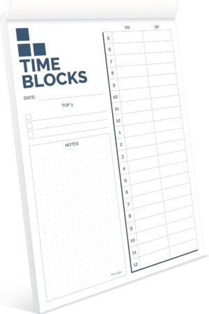 Time Blocking Planner 10″x7″, Daily Time Box Planner, Time Management Planner, Undated Daily Schedule Planner, Daily Planner Notepad, Hourly Planner For Office Productivity, To Do List Notepad,