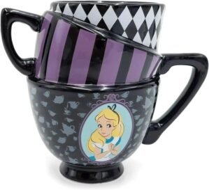Silver Buffalo Disney Alice in Wonderland Stacked Teacup 3D Sculpted Ceramic Coffee Mug, 20 Ounces