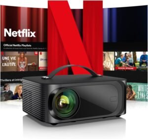 [Netflix-Licensed/1200 ANSI/Auto Focus]Outdoor-Projector-4K with Wifi6 and Bluetooth, Smart TV OS & DoIby, Portable Projector with Netflix/YouTube/PrimeVideo, ONOAYO 1080P Proyector with 300 ”Display