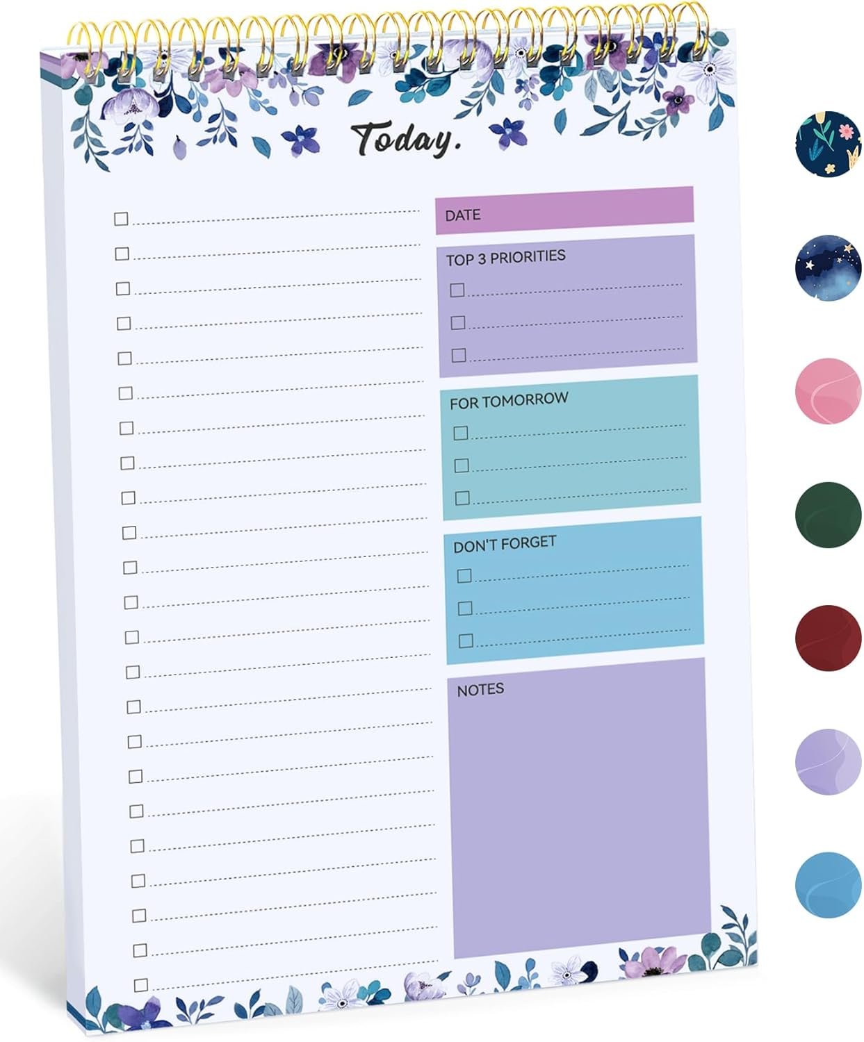 To Do List Pad – To Do List Notebook for Work with 52 Sheets, Undated Daily Planner Perfect for Daily Tasks and Goal Setting, To Do List Notepad Suitable for Office, Home and School-VioletBloom