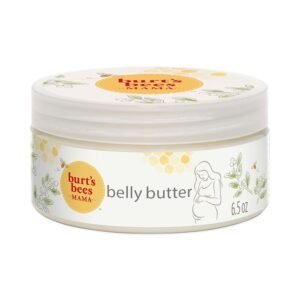 Burt’s Bees Mama Belly Butter Stretch Mark Cream for Pregnancy Massages Body & Reduces Scar Appearance, Prenatal & Postnatal Tummy Skin Care, Shea Butter & Vitamin E Rich Formula, 6.5 Oz Tub