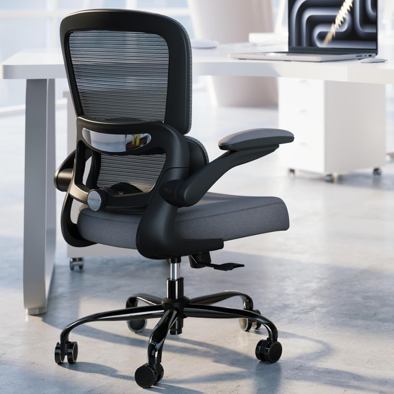 Office Chair – Ergonomic Desk Chair with Adjustable Lumbar Support, Mesh Computer Chair, Executive Chairs for Home Office Comfortable Lumbar Support (Dark Gray)