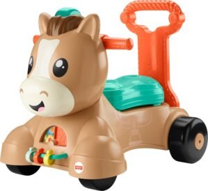 Fisher-Price Walk Bounce & Ride Pony, Infant to Toddler Musical Walker and Ride-on Toy
