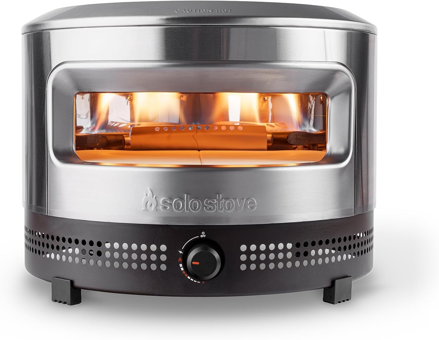 Solo Stove Pi Prime – Gas Pizza Oven with Cordierite Stone Cooking Surface – Demi-Dome Design – Wide-Mouthed Opening – Stainless Steel