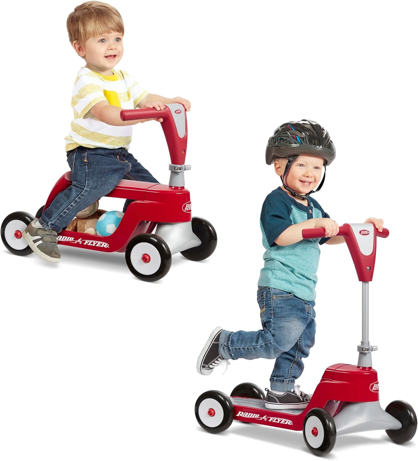 Radio Flyer Scoot 2 Scooter, Toddler Scooter or Ride On, for Ages 1-4, Red Ride On Toy
