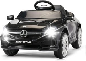 TOBBI Licensed Mercedes Benz Electric Car for Kids 3+, Children Ride On Toy with Parental Remote Control, Kids’ Electric Vehicle with Soft Start Design/3 Speed/Radio & LED Lights