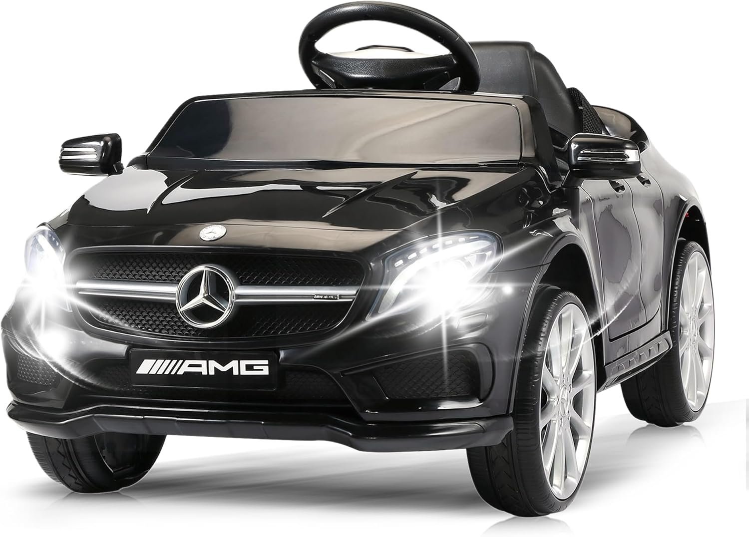 TOBBI Licensed Mercedes Benz Electric Car for Kids 3+, Children Ride On Toy with Parental Remote Control, Kids’ Electric Vehicle with Soft Start Design/3 Speed/Radio & LED Lights