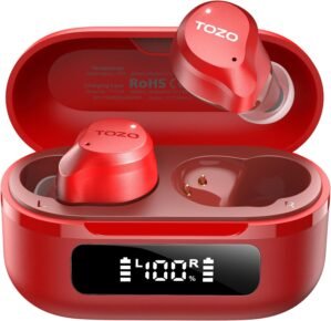 TOZO Hybrid Active Noise Cancelling Wireless Earbuds, 6 Mics ENC Clear Call, IPX8 Waterproof, in Ear Bluetooth 5.3 Headphones Stereo Bass Ear Buds 59H Playtime with LED Display 32 EQs via APP