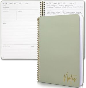 ZICOTO Beautiful Meeting Notebook For Work Organization – Easily Take Notes And Keep Agendas on Track – The Perfect Office Planner Supplies for Women & Men to Professionally Manage Business Projects
