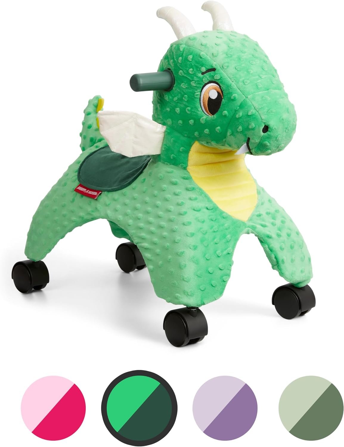 Radio Flyer Jade The Magical Dragon with Interactive Lights and Sounds, Ride On Toy for Toddlers Ages 1-3, Green Dragon Toy for Kids