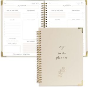 Beautiful To Do List Notebook – Aesthetic Daily Planner to Easily Organize Your Tasks And Boost Productivity – Stylish Undated Planner And School or Office Supplies For Women