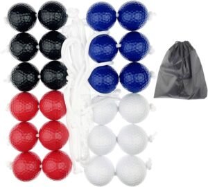 12 Pack Ladder Balls Ladder Toss Balls Replacement with Storage Bag for Toss Match