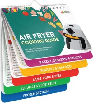 Air Fryer Cheat Sheet Magnets Cooking Guide Booklet – Air Fryer Cookbooks – Air Fryer Liners – Air Fryers Kitchen Gifts Gadgets 2025 – Air Fryer Accessories – Air Fryer Cooking Guide