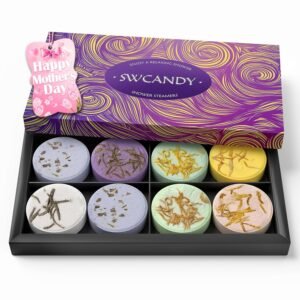 Shower Steamers Aromatherapy Birthday Gifts for Women – SWCANDY 8 Pcs Mothers Day Gifts for Mom Grandma Wife Her Men Teen Adults Bath Bombs Self Care with Natural Essential Oils Relaxation Home SPA