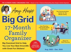 2026 Amy Knapp’s Big Grid Family Organizer Wall Calendar: 17-Month Giant Fridge Calendar for Mom with 175+ Stickers (Hanging Family Plan Calendar, … 2026) (Amy Knapp’s Plan Your Life Calendars)